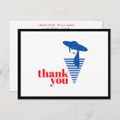 エレガント グラマー モダン ガール ポッシュマーク サンクスカード ポストカード (正面/裏面)