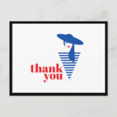 エレガント グラマー モダン ガール ポッシュマーク サンクスカード ポストカード (正面)