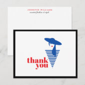 エレガント グラマー モダン ガール ポッシュマーク サンクス ポストカード (正面/裏面)