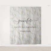 エレガント グラム パステル オパール ジェムストーン 誕生日 タペストリー (正面)