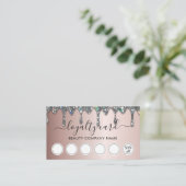 エレガント グラム 偽銀の輝きドリップ ロイヤルティ 名刺 (スタンド正面)