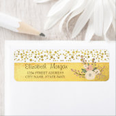 エレガント,グリッターハート,紙吹雪，フローAddressLabel ラベル (インサイチュ)