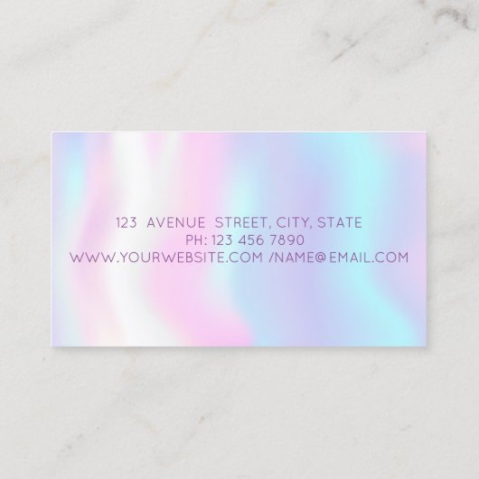 エレガント・グリッター・ギター・ホログラフィック・ミュージック・ティーチャー 名刺 (裏面)