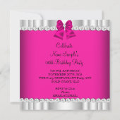 エレガント グリッター ピンク ホワイト グラマラス ハイ ヒール 招待状 (裏面)