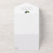 エレガント,グリーンパーム,金ゴールド(模造) 縁ど オールインワン招待状 (外側)