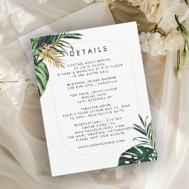 エレガント,グリーンパーム,金ゴールド(模造) 縁ど 出欠カード