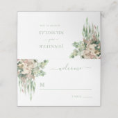 エレガント グリーン フラワー バラ 結婚式 プレイスカード (外部開封)