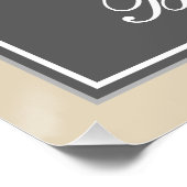 エレガント,グレイ,フェイク金ゴールド66番目の誕生日+名前 ポスター (コーナー)