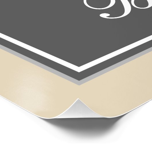 エレガント、グレー、フェイク金ゴールド73番目の誕生日+名前 ポスター (コーナー)