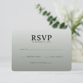 エレガント グレー RSVP カード (スタンド正面)