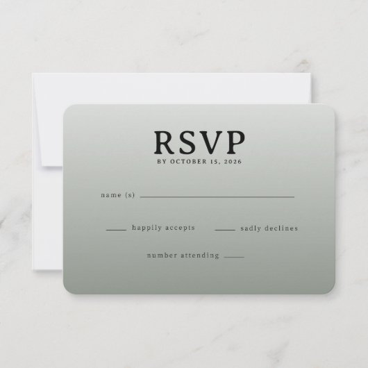 エレガント グレー RSVP カード (正面)