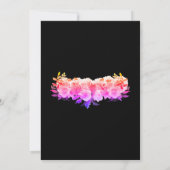 エレガント グロー ローズ ネオン フラワーブライダルシャワー 招待状 (裏面)