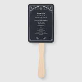 エレガント ゴシック シルバー タロット ウェディング プログラム ハンドファン