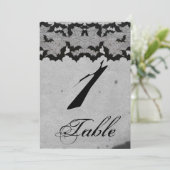 エレガント ゴシック バット レース ポッシュ ウェディング テーブル ナンバー 招待状 (スタンド正面)