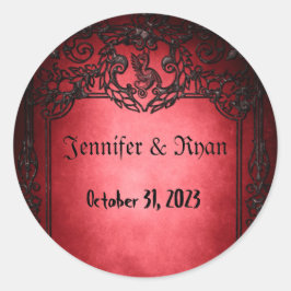 エレガント ゴシック ラスティック レッド ラウンドシール