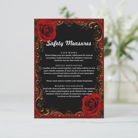 エレガント ゴシック レッド ローズ 安全対策 エンクロージャーカード (スタンド正面)