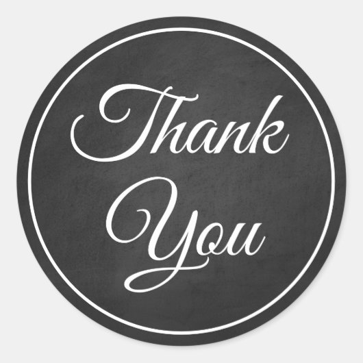 エレガント ゴス ヴィンテージ ブラックボード 黒 ありがとうございます ラウンドシール (正面)