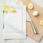 エレガント&ゴールデン芸術的オータムアンブレラスケッチ キッチンタオル (四つ折り)