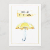 エレガント&ゴールデン芸術的オータムアンブレラスケッチ ポストカード (正面)