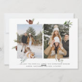 エレガント ゴールドカリグラフィー 3 フォト クリスマス (裏面)