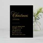 エレガント ゴールドフォイル クリスマス ディナー 箔招待状 (立ち正面)