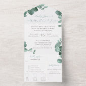 エレガント ゴールドフレーム ユーカリ ウェディング リース オールインワン招待状 (内側)