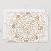 エレガント ゴールド アイ サン ムーン マンダラ ホワイト 招待状 (裏面)
