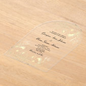 エレガント ゴールド ウェディング アクリル招待状 (レイダウン)