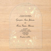 エレガント ゴールド ウェディング アクリル招待状 (正面)