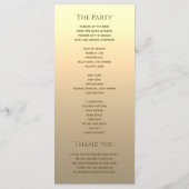 エレガント ゴールド ウェディング プログラム (裏面)