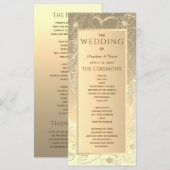 エレガント ゴールド ウェディング プログラム (正面/裏面)