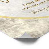 エレガント ゴールド ウェルカム ウェディング ポスター (角)