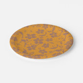 エレガント ゴールド オレンジ レース デザイン ペーパープレート (アングル)