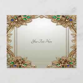 エレガント ゴールド オーナメント ポストカード