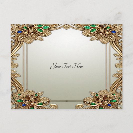 エレガント ゴールド オーナメント ポストカード (正面)