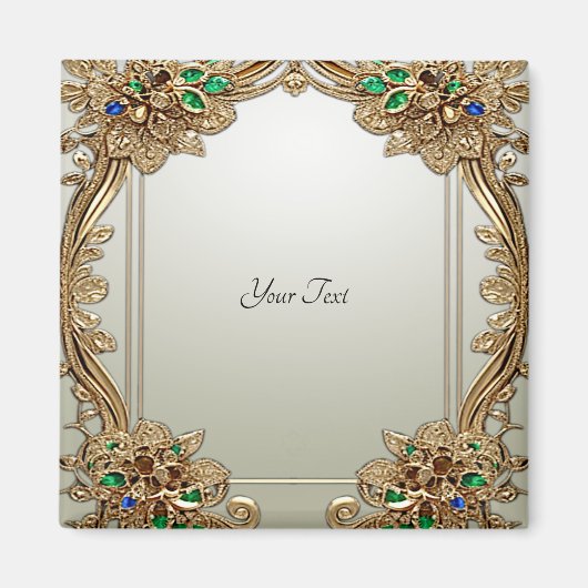 エレガント ゴールド オーナメント マグネット (正面)