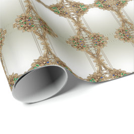 エレガント ゴールド オーナメント ラッピング ペーパー