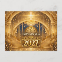 エレガント ゴールド キリスト教 謹賀新年 2027