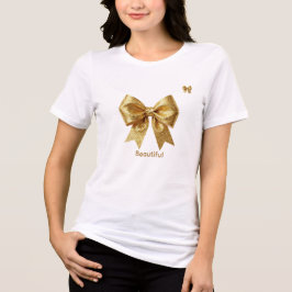 エレガント ゴールド グリッター オーナメント トライブレンドTシャツ