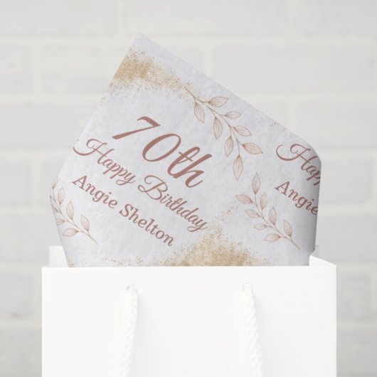 エレガント ゴールド グリッター 70歳の誕生日 薄葉紙 (ギフトバッグ)