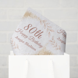 エレガント ゴールド グリッター 80歳の誕生日 薄葉紙