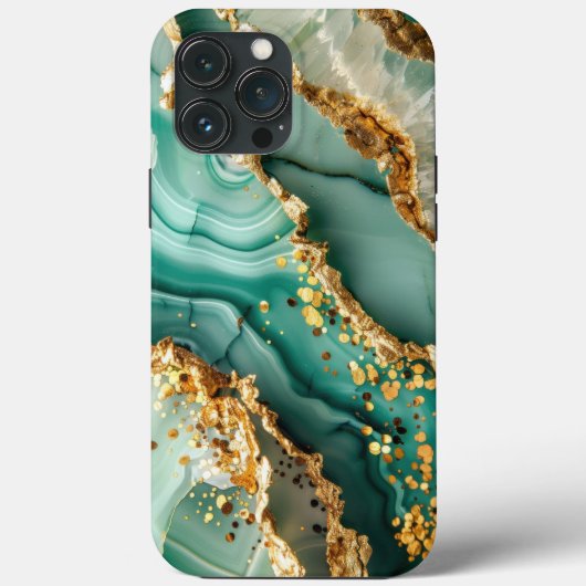 エレガント ゴールド グリーン大理石 Case-Mate iPhoneケース (裏面)