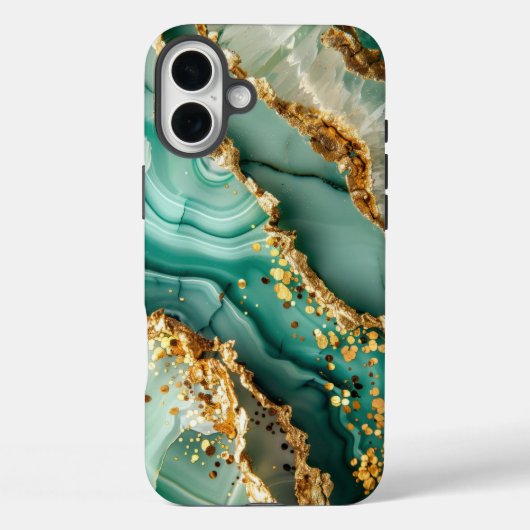エレガント ゴールド グリーン大理石 Case-Mate iPhoneケース (裏面)