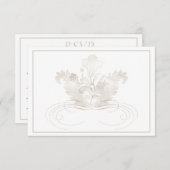 エレガント ゴールド シャンパン RSVP 返信カード (正面/裏面)