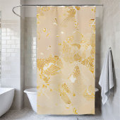 エレガント ゴールド シークイン シャワー カーテン