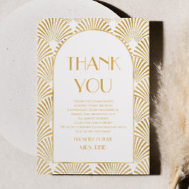 エレガント ゴールド ジオメトリック アートデコ ブライズシャワー サンキューカード
