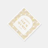 エレガント ゴールド ジオメトリック アートデコ ブライズシャワー スタンダードカクテルナプキン (角)
