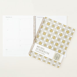 エレガント ゴールド ジオメトリック ウィークリー プランナー