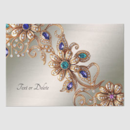 エレガント ゴールド ジュエル フラワー ティッシュ ペーパー