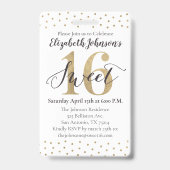 エレガント ゴールド スイート16 誕生日 VIP バッジ (裏面)